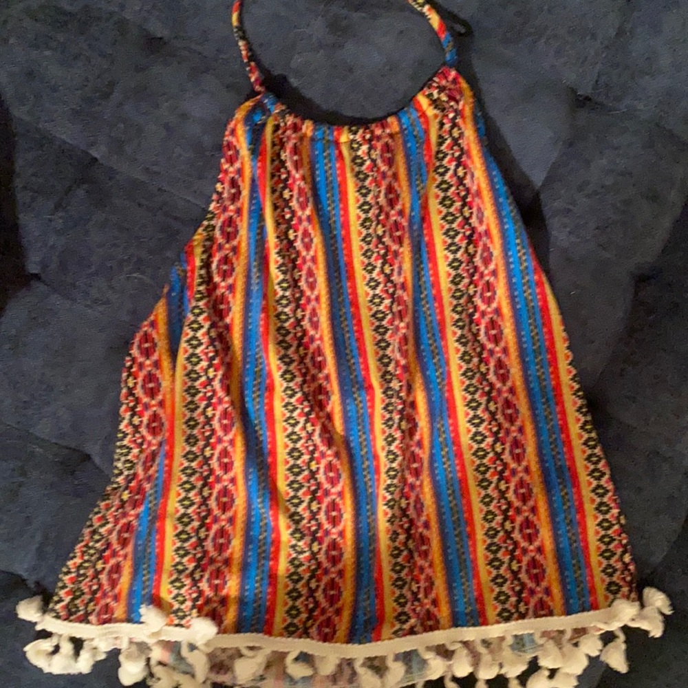 Small striped halter crop top